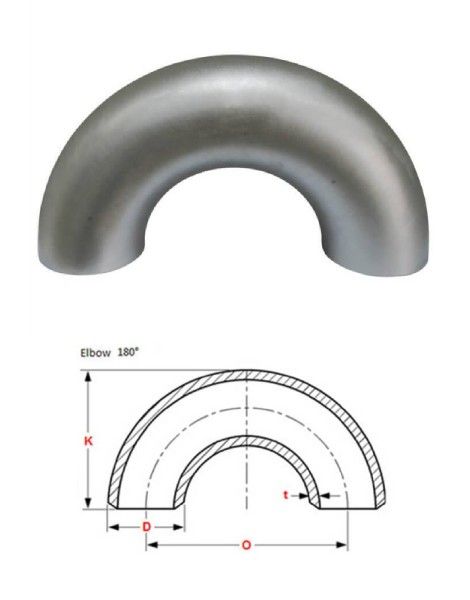 180 degree aluminium elbow